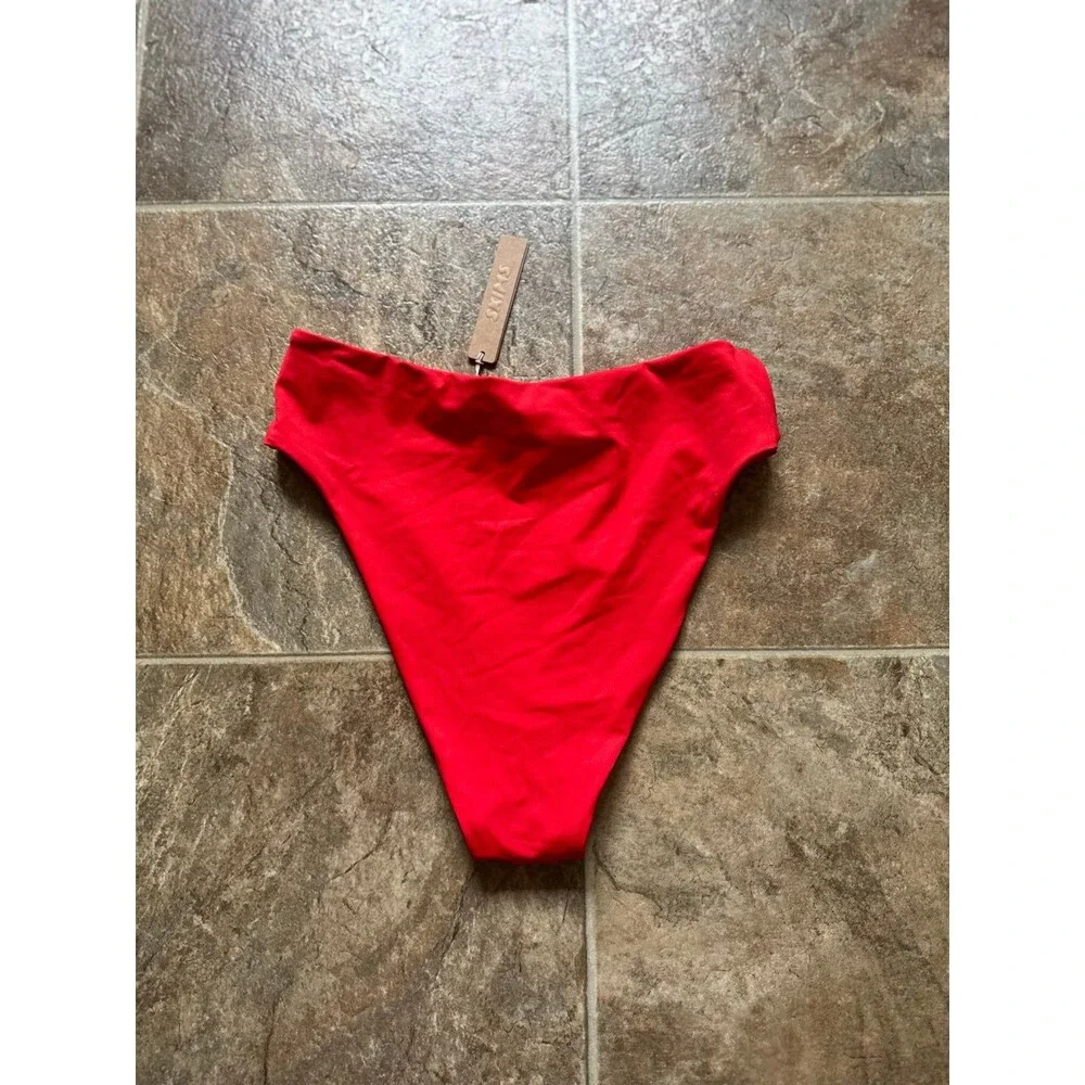 Skims Signature Swim Mid Waist Bottom Ruby Size Small